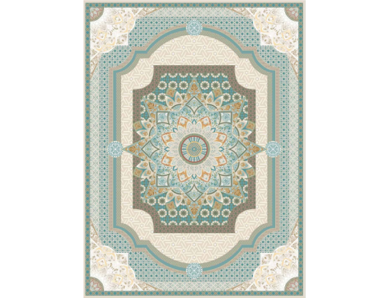 فرش 1200 شانه برجسته تراکم 3600 - کد 9548 - زمینه کرم 